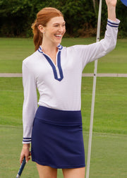 White Collared 1/4 Zip