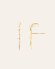 Zoe Lev Diamond Curved Bar Stud Earrings