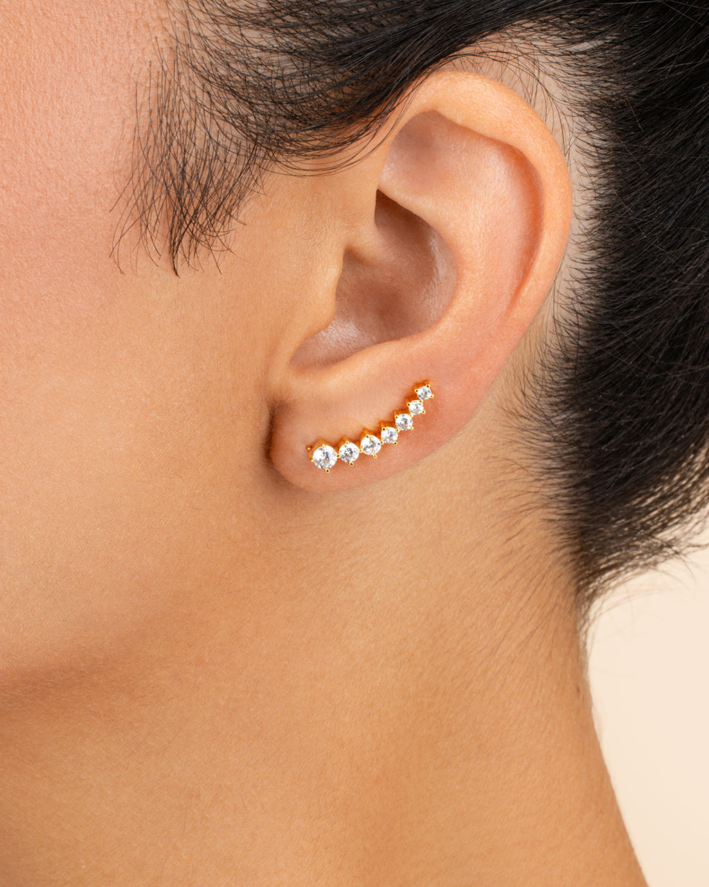 Graduated Cz Crawler Earrings