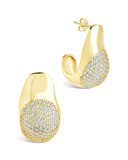 Wesley Cz Statement Huggie Hoop Earrings
