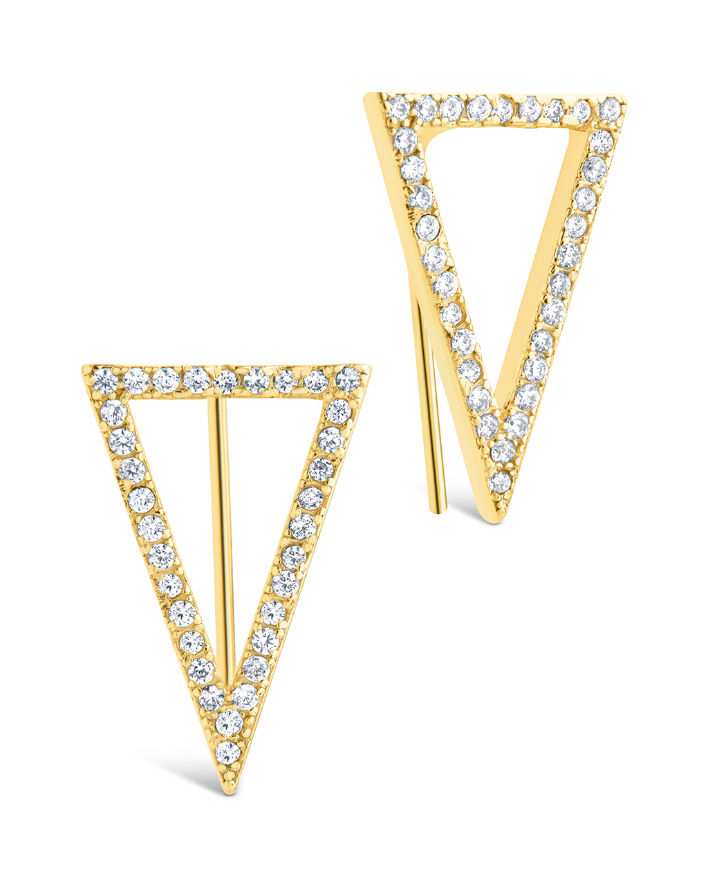 Sterling Silver Janine Cz Geometric Crawler Earrings