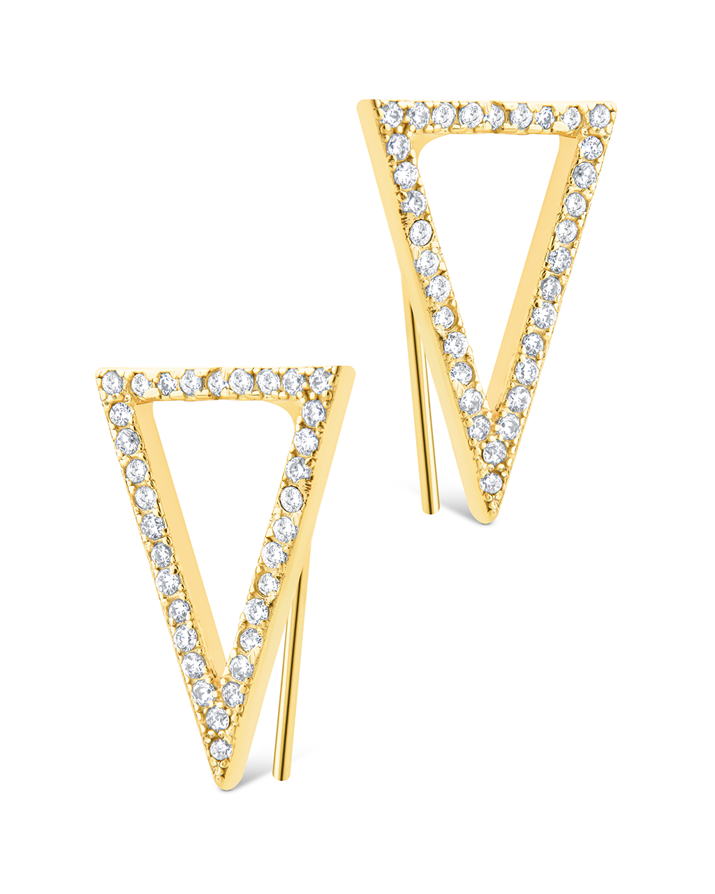 Sterling Silver Janine Cz Geometric Crawler Earrings