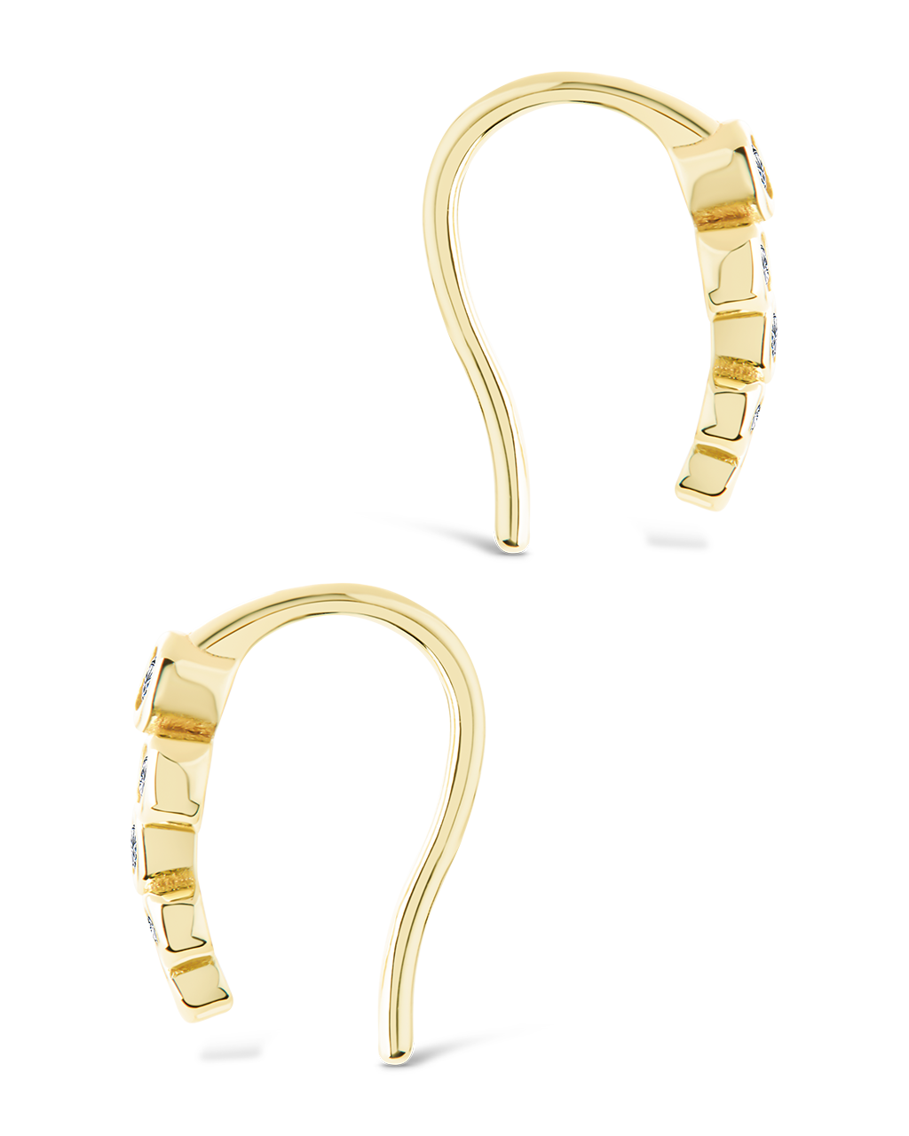 Sterling Silver Talia Cz Bezel Crawler Earrings