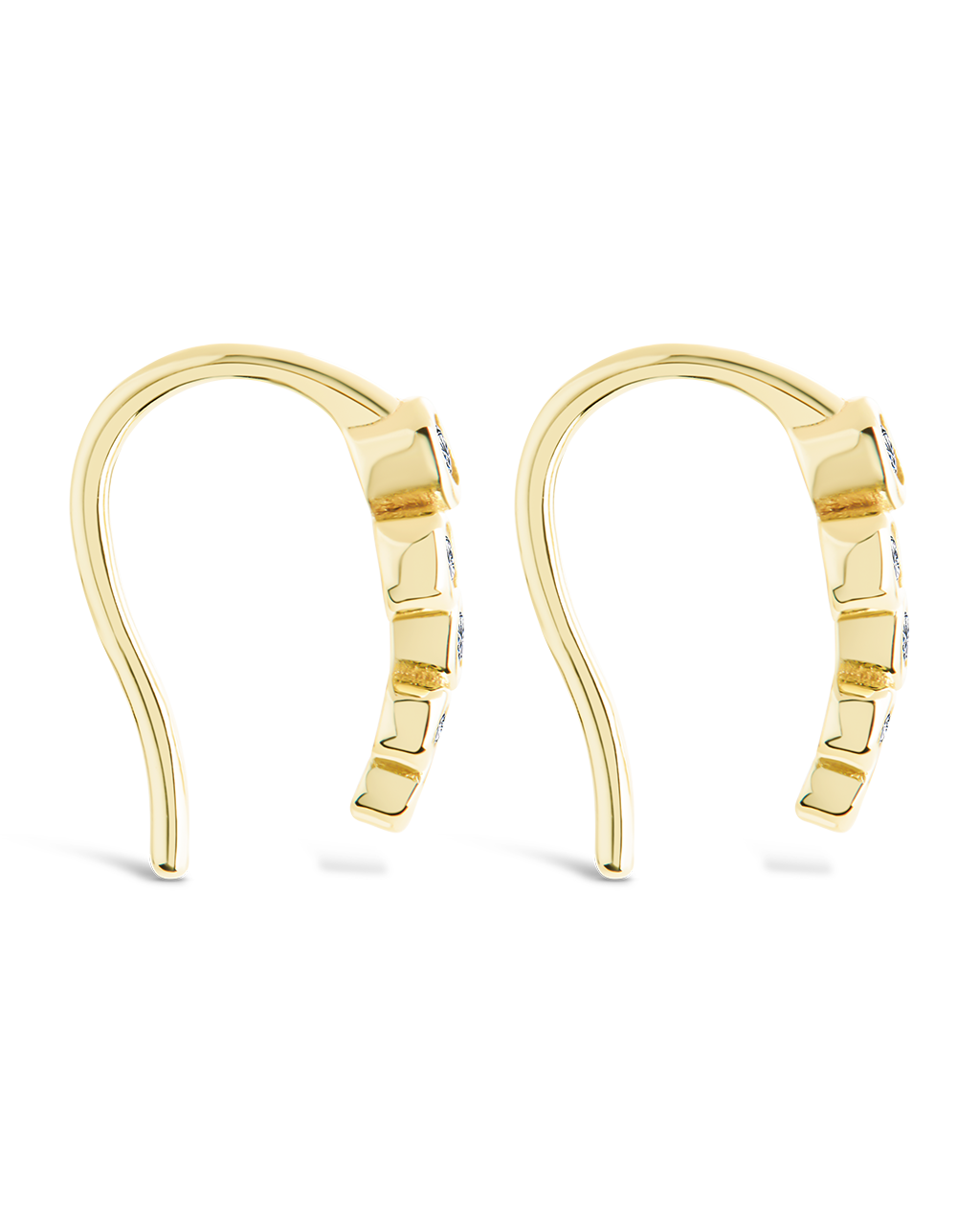 Sterling Silver Talia Cz Bezel Crawler Earrings
