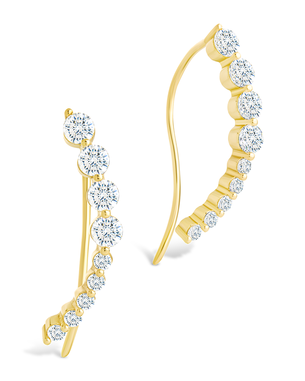 Sterling Silver Brilliant Round Cz Crawlers