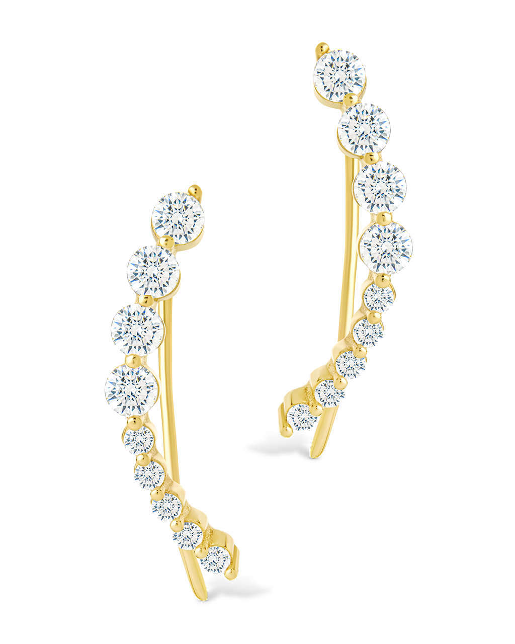 Sterling Silver Brilliant Round Cz Crawlers