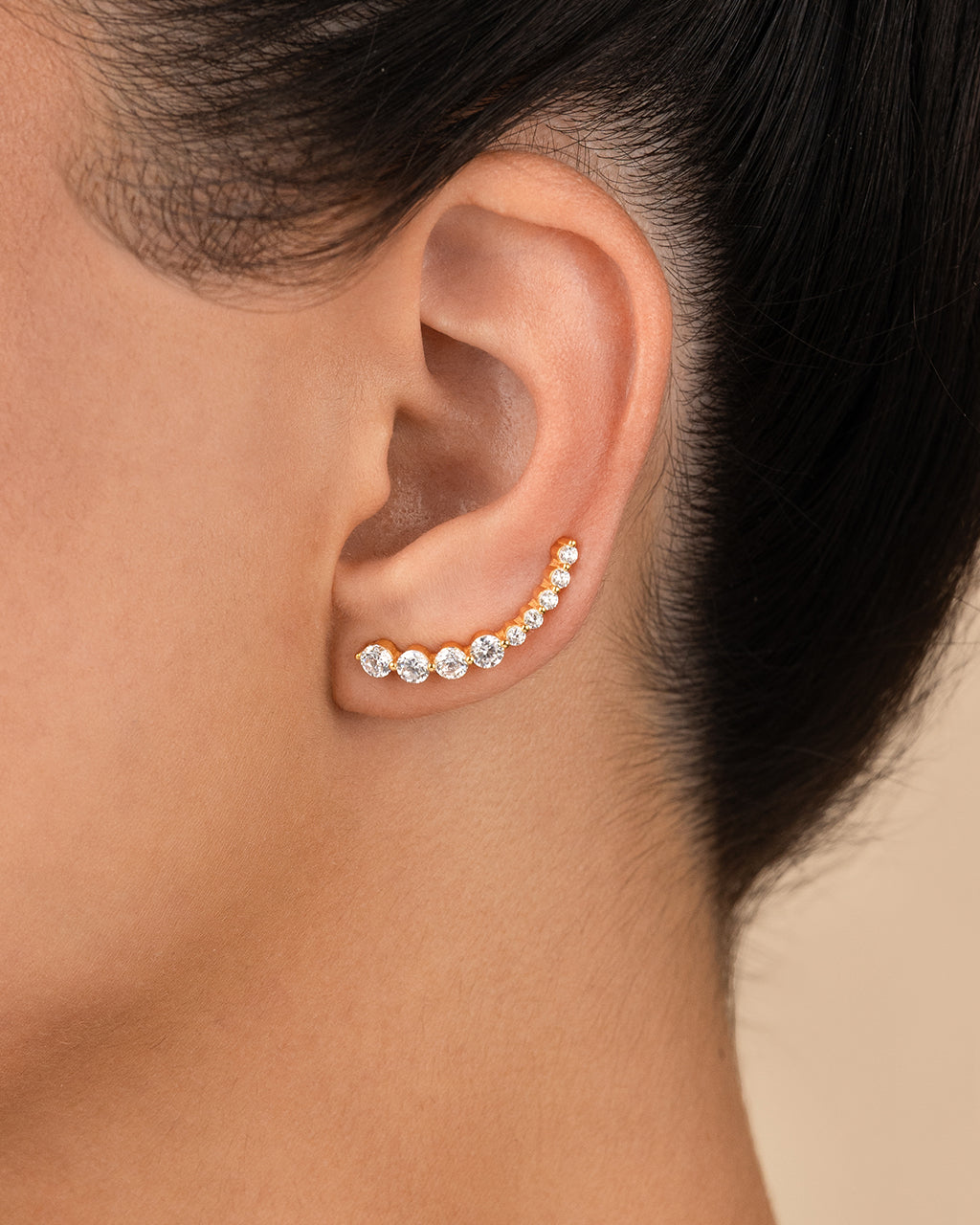 Sterling Silver Brilliant Round Cz Crawlers