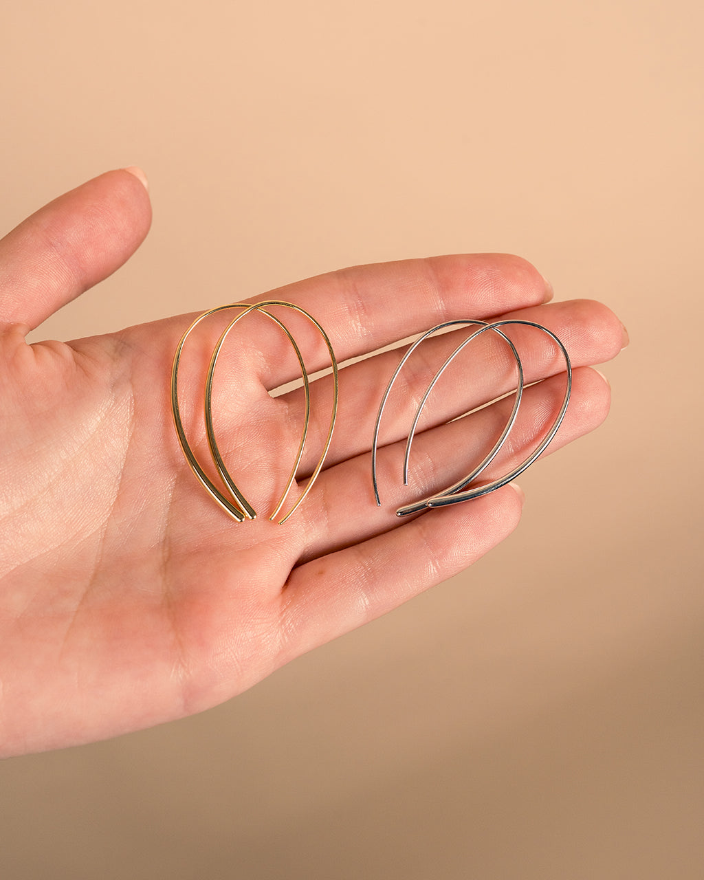 Delicate Threader Hoop Earrings Set Of 2