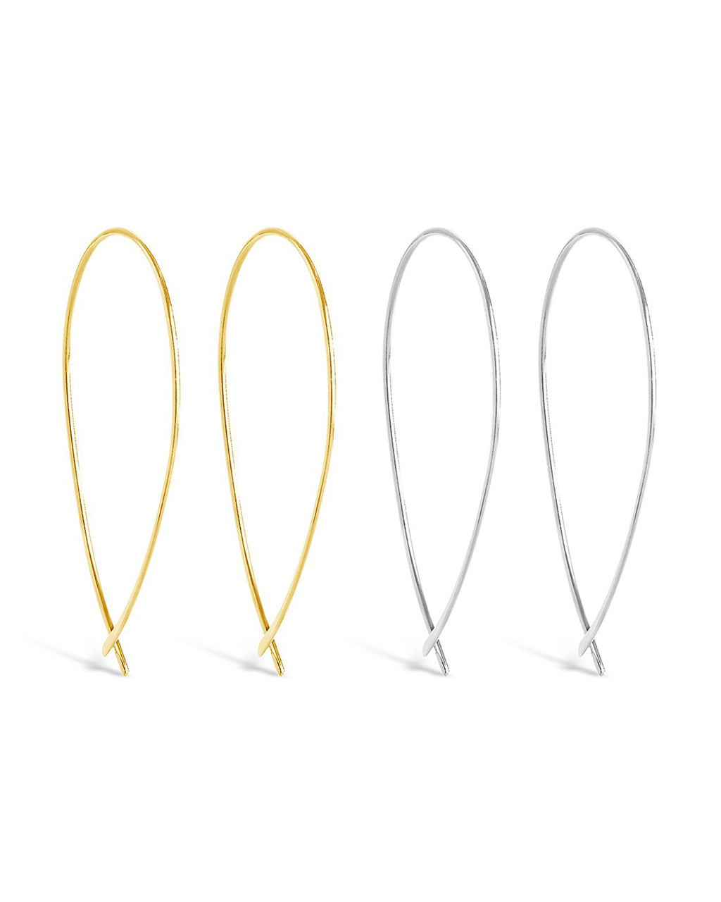 Delicate Threader Hoop Earrings Set Of 2