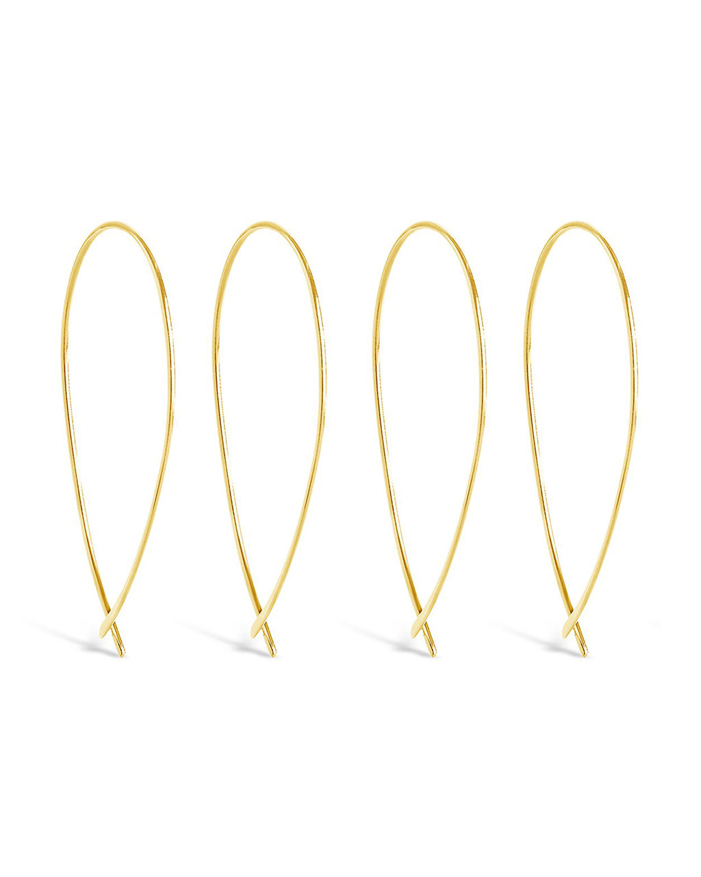 Delicate Threader Hoop Earrings Set Of 2