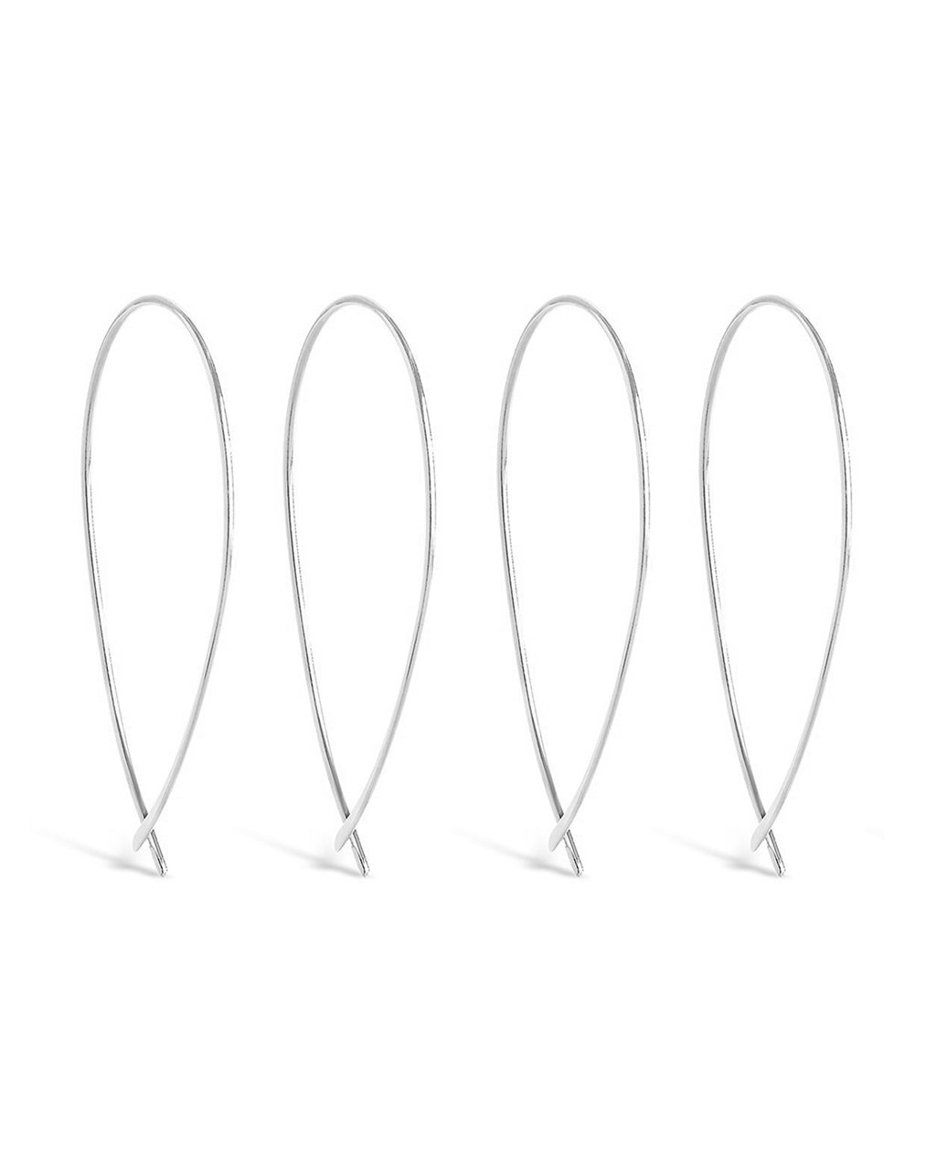 Delicate Threader Hoop Earrings Set Of 2