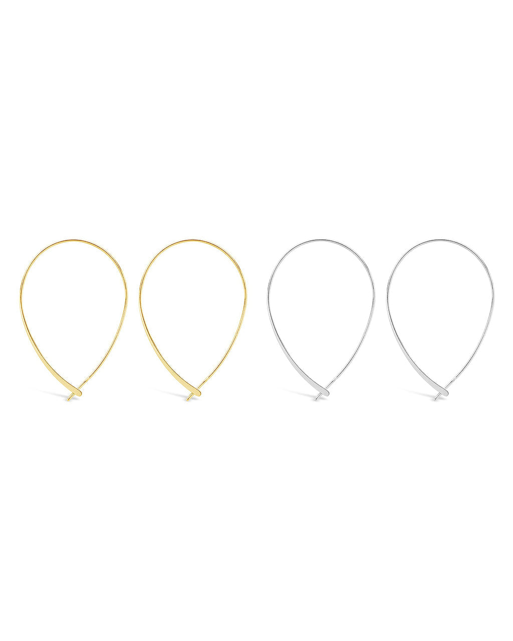 Delicate Threader Hoop Earrings Set Of 2