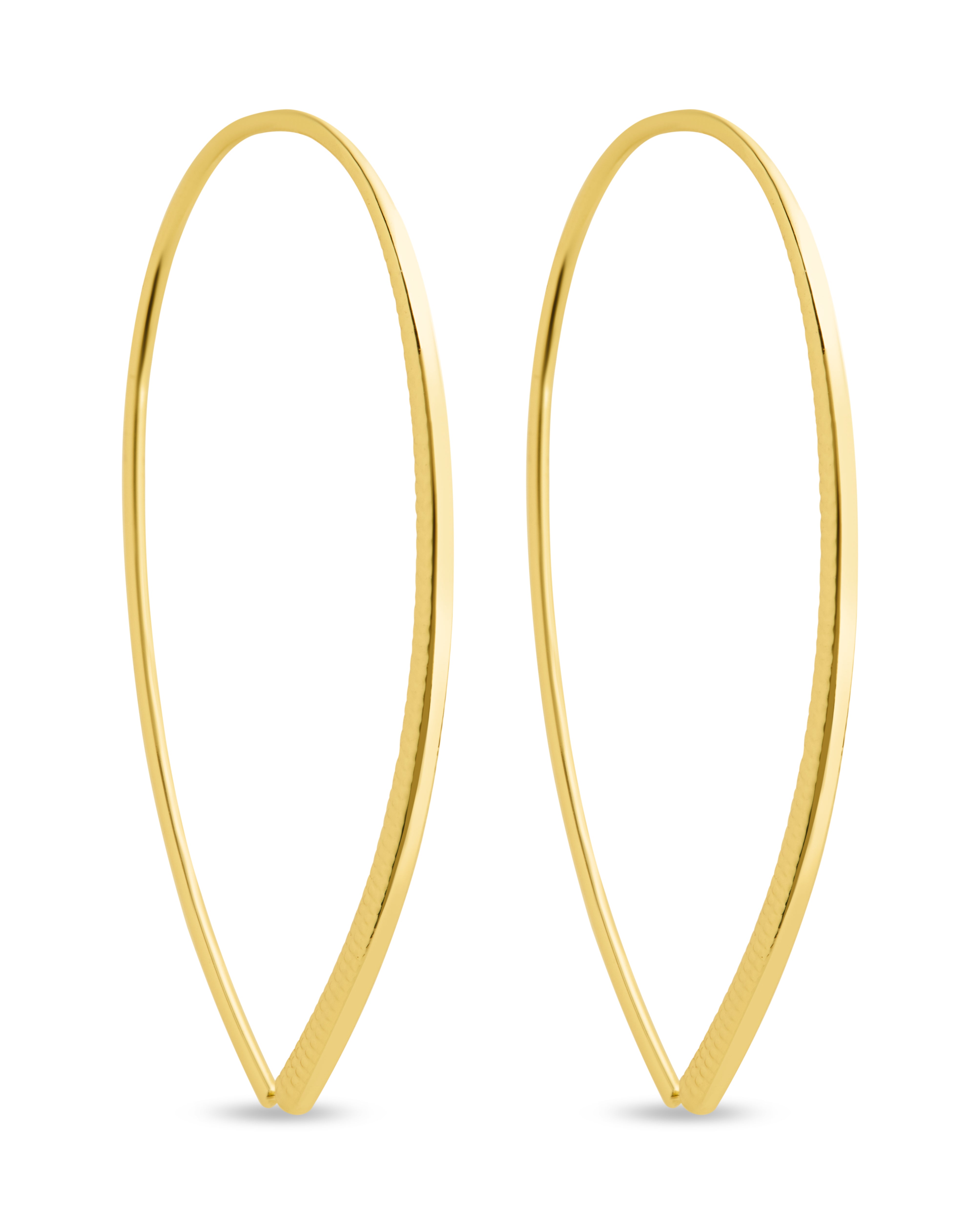 Textured Delicate Threader Hoop Earrings