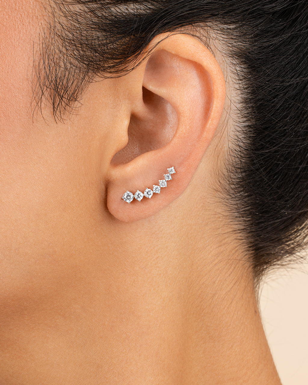 Graduated Cz Crawler Earrings