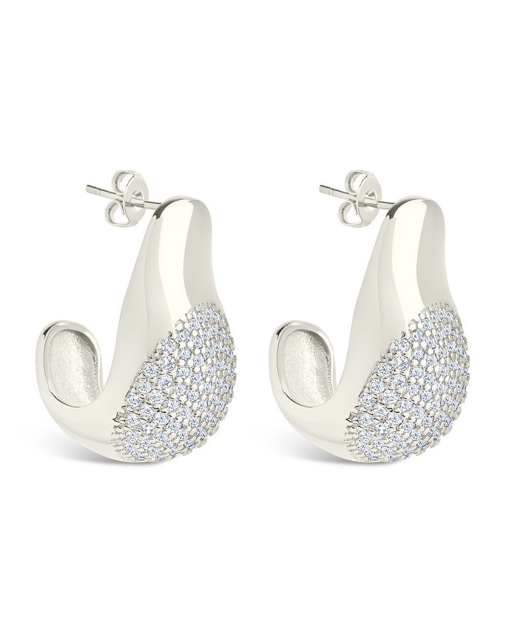 Wesley Cz Statement Huggie Hoop Earrings