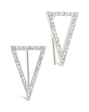 Sterling Silver Janine Cz Geometric Crawler Earrings