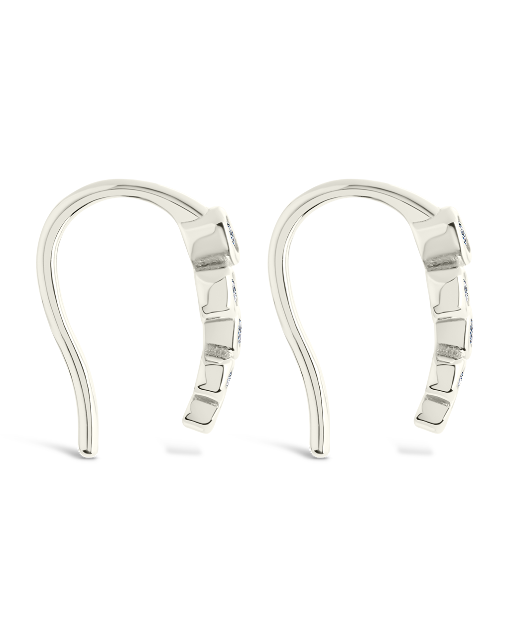 Sterling Silver Talia Cz Bezel Crawler Earrings