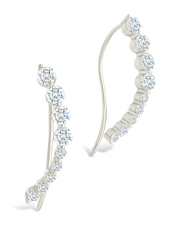 Sterling Silver Brilliant Round Cz Crawlers