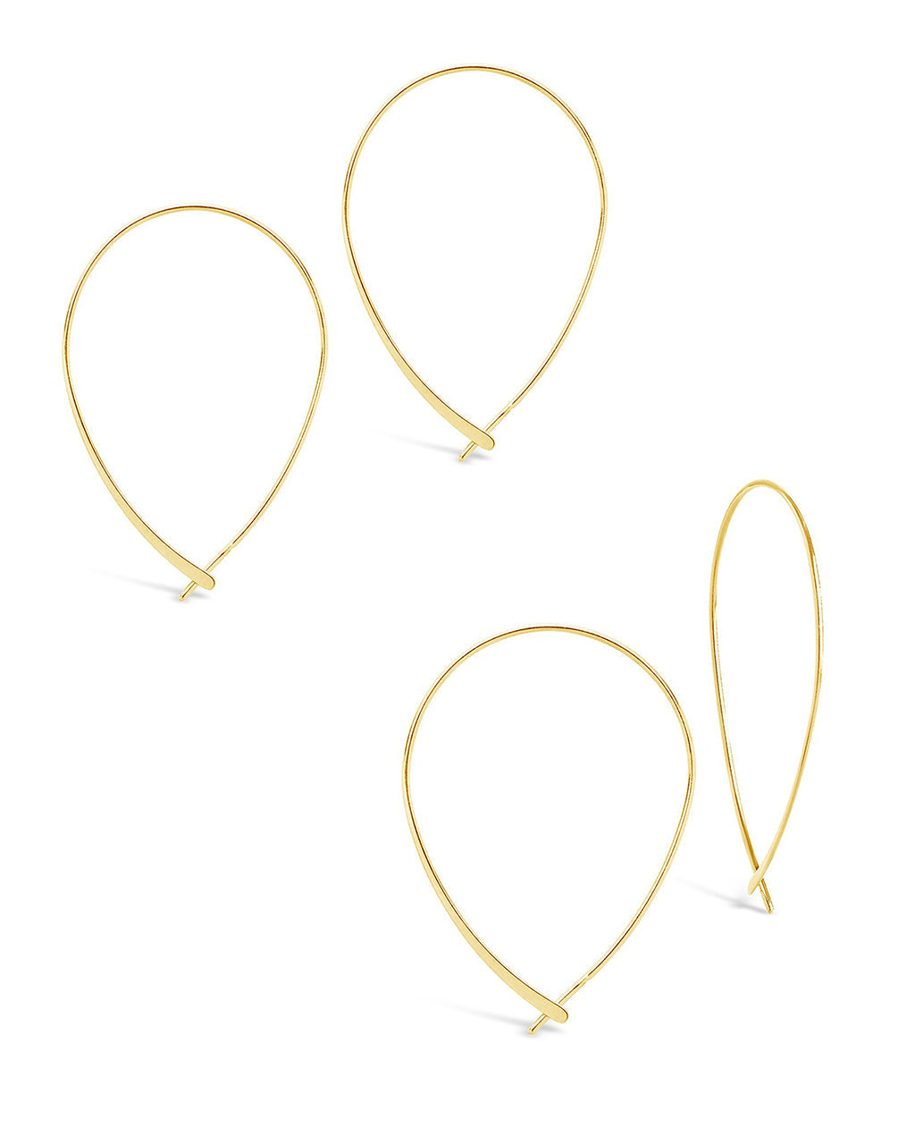 Delicate Threader Hoop Earrings Set Of 2