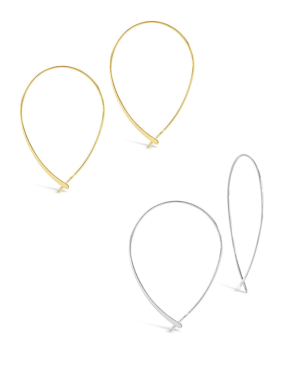 Delicate Threader Hoop Earrings Set Of 2