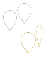 Delicate Threader Hoop Earrings Set Of 2
