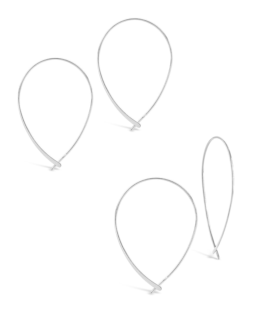 Delicate Threader Hoop Earrings Set Of 2