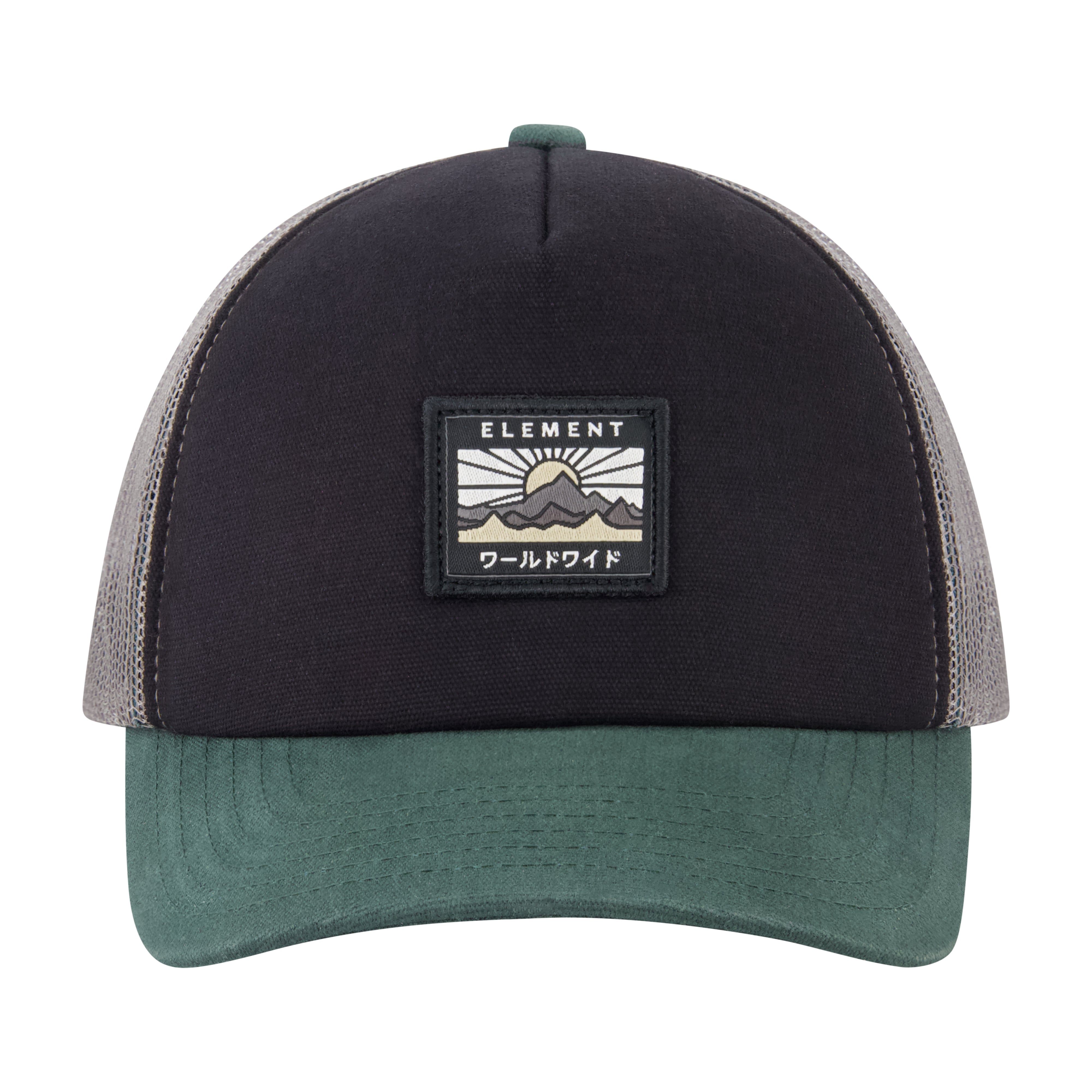 Element Logo Trucker Hat With Mesh Back And Snapback Closure
