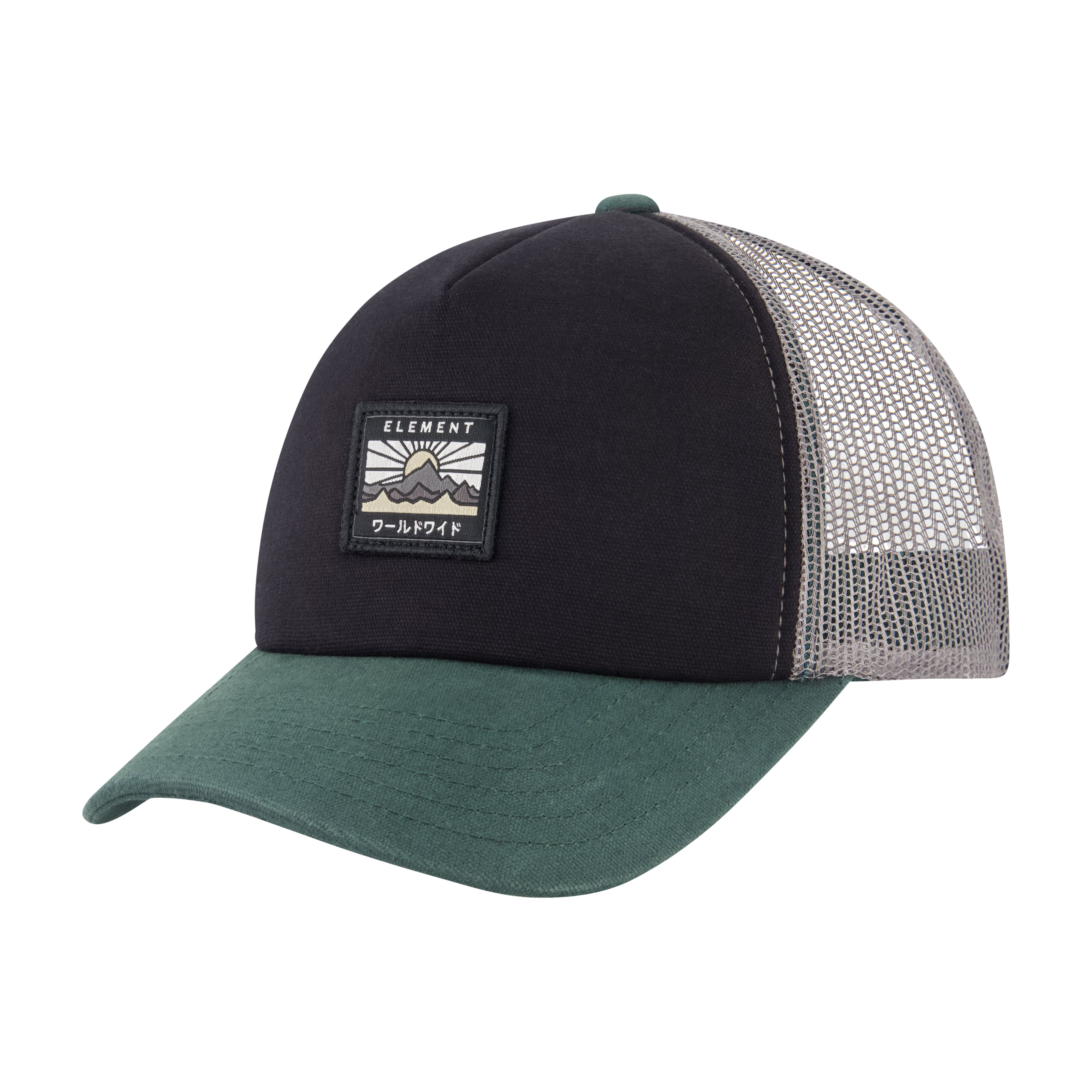 Element Logo Trucker Hat With Mesh Back And Snapback Closure