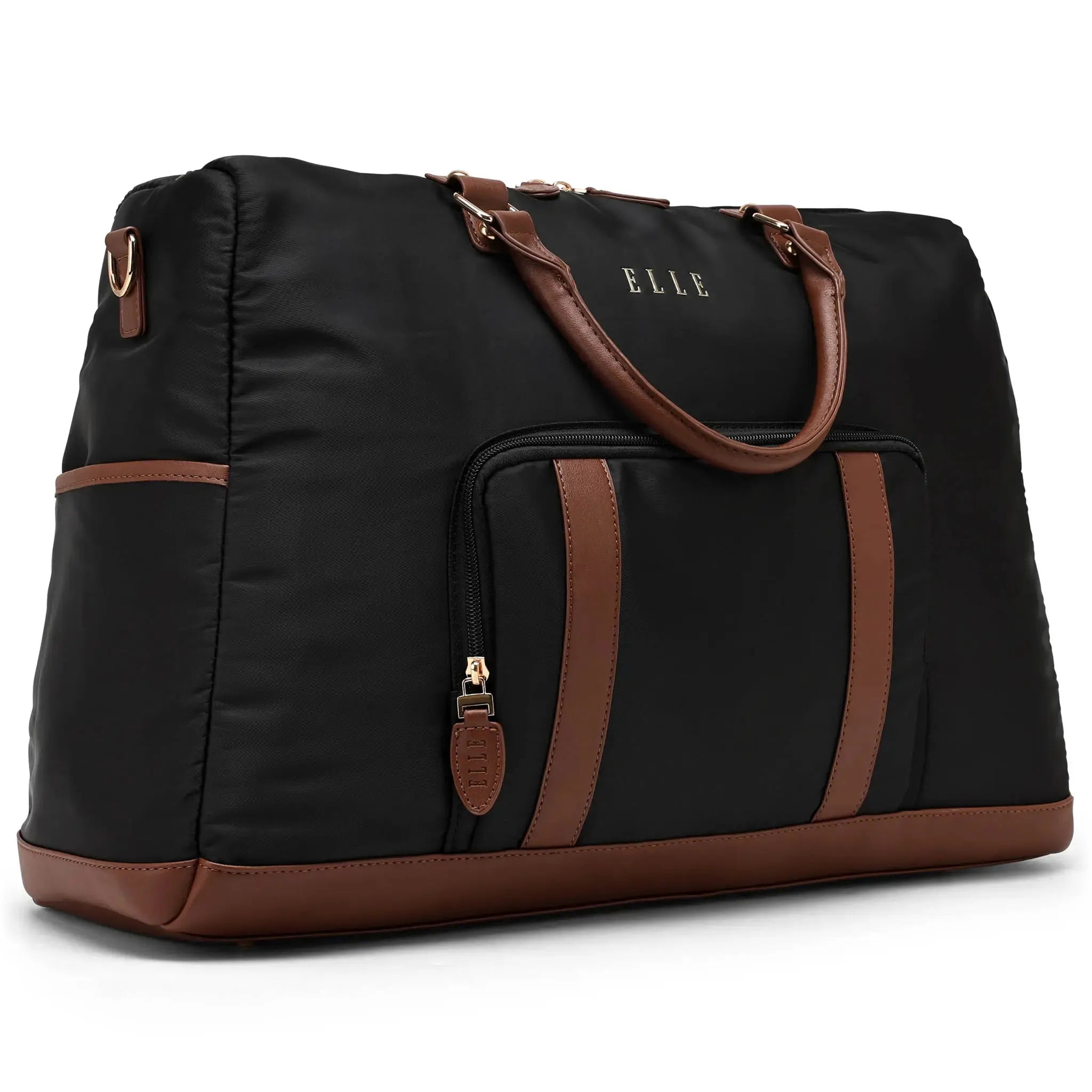 Luxe Journey 30l Twill And Vegan Leather Weekender Duffel Bag