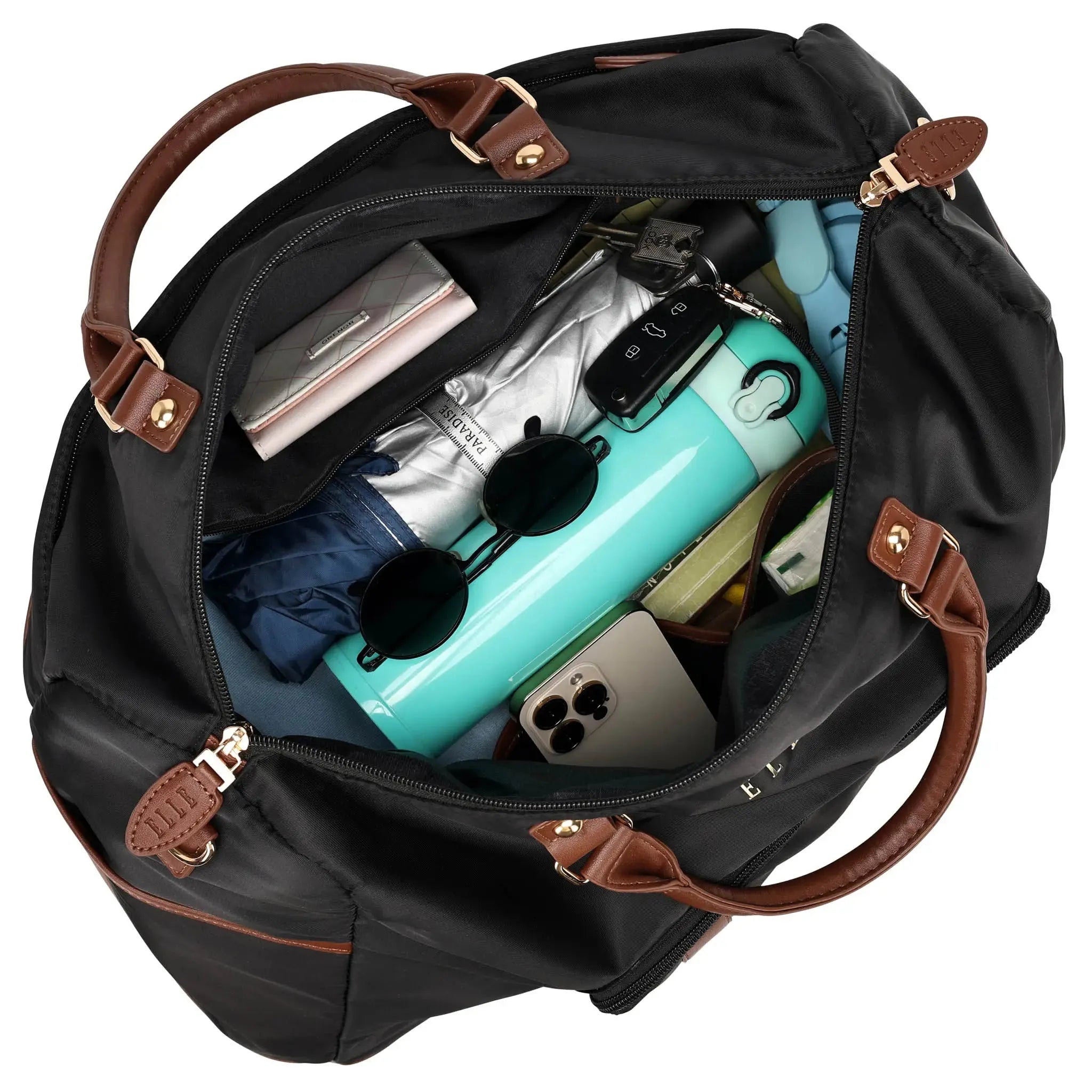 Luxe Journey 30l Twill And Vegan Leather Weekender Duffel Bag