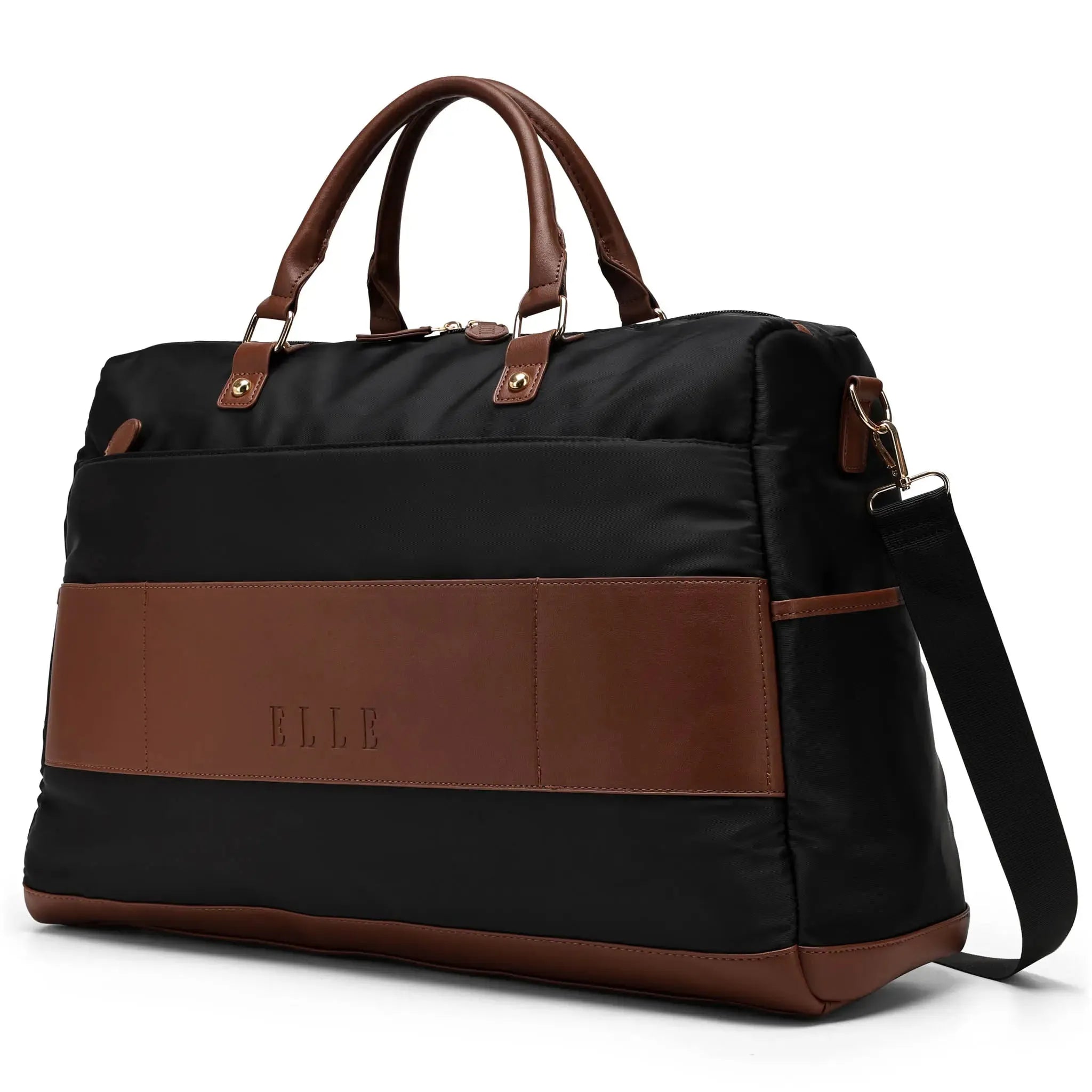 Luxe Journey 30l Twill And Vegan Leather Weekender Duffel Bag