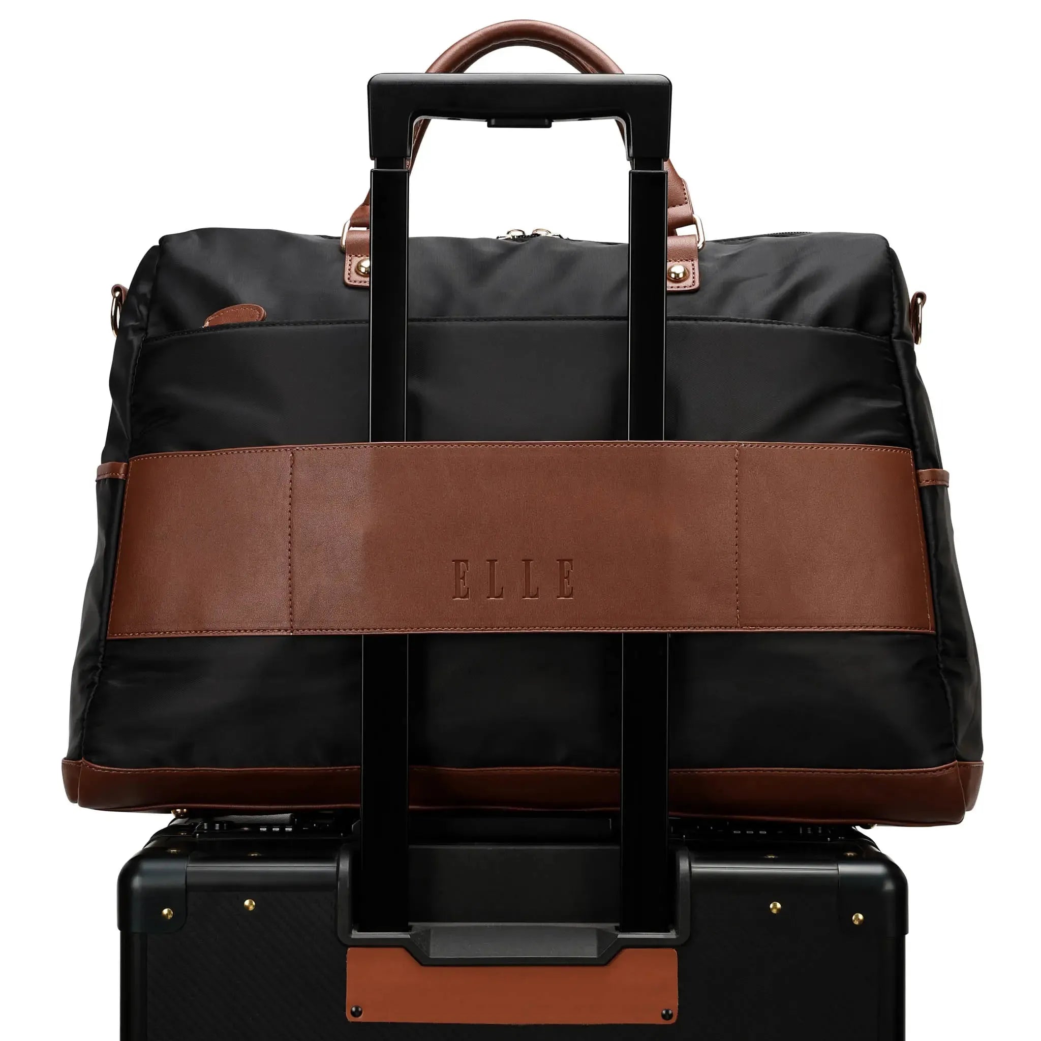 Luxe Journey 30l Twill And Vegan Leather Weekender Duffel Bag