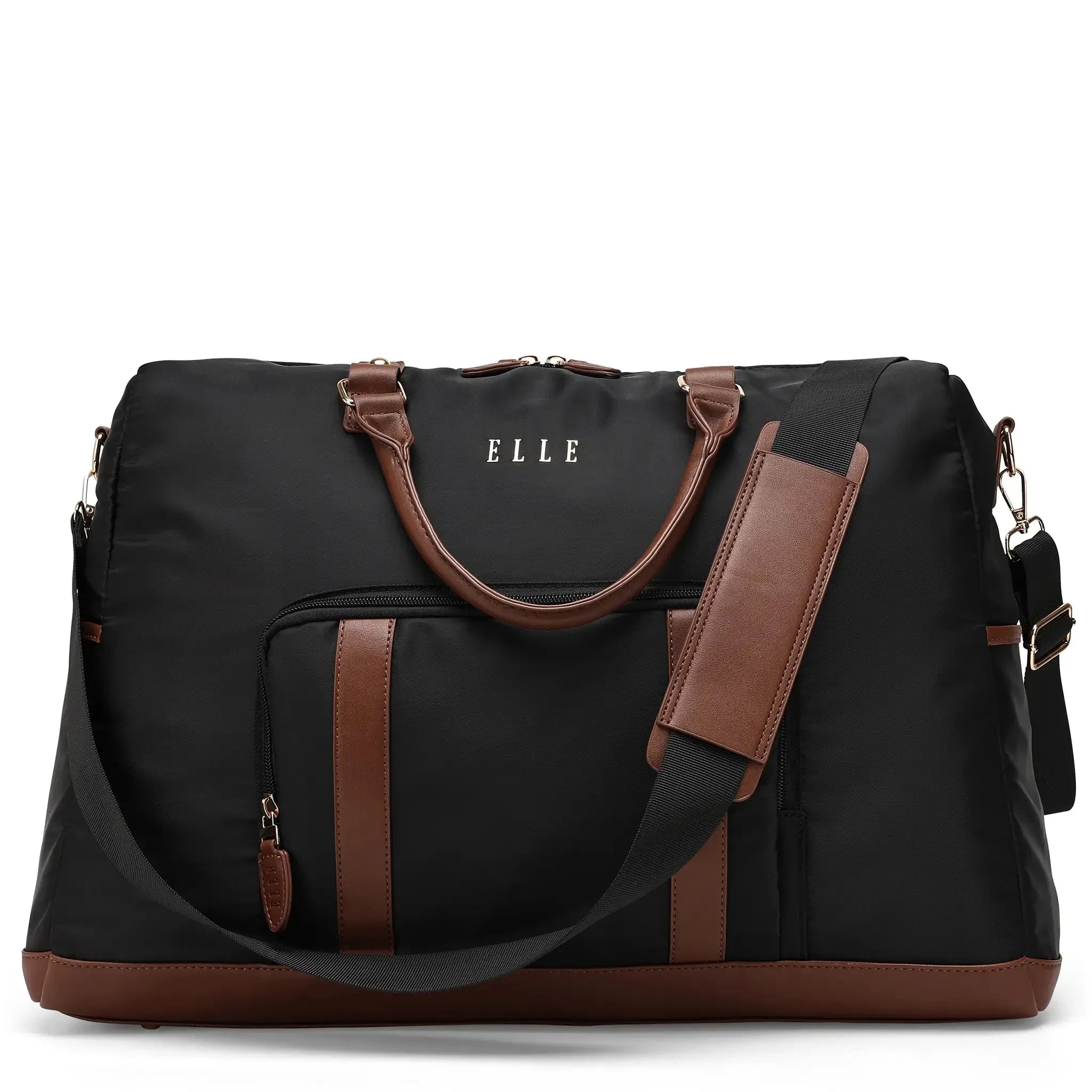 Luxe Journey 30l Twill And Vegan Leather Weekender Duffel Bag