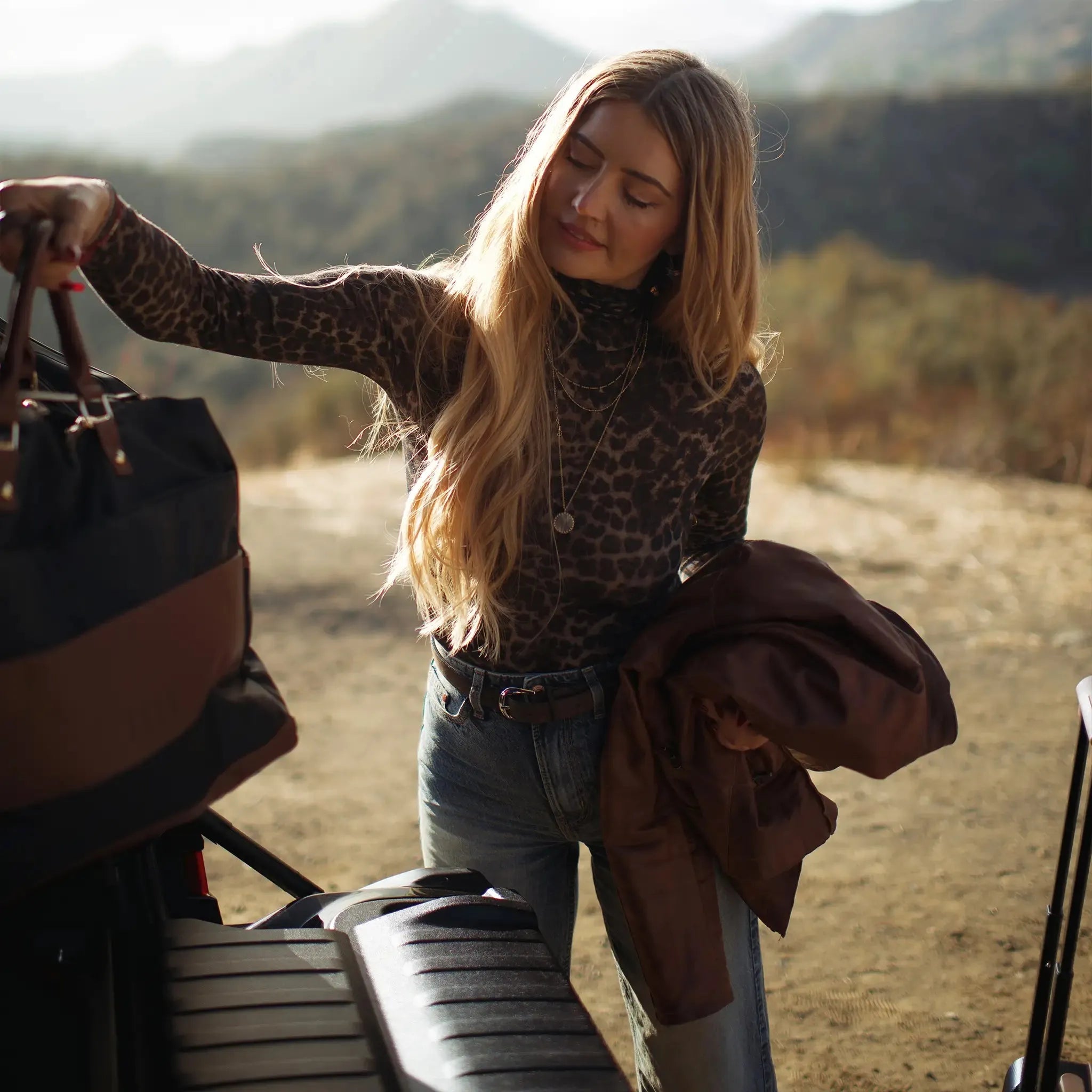 Luxe Journey 30l Twill And Vegan Leather Weekender Duffel Bag