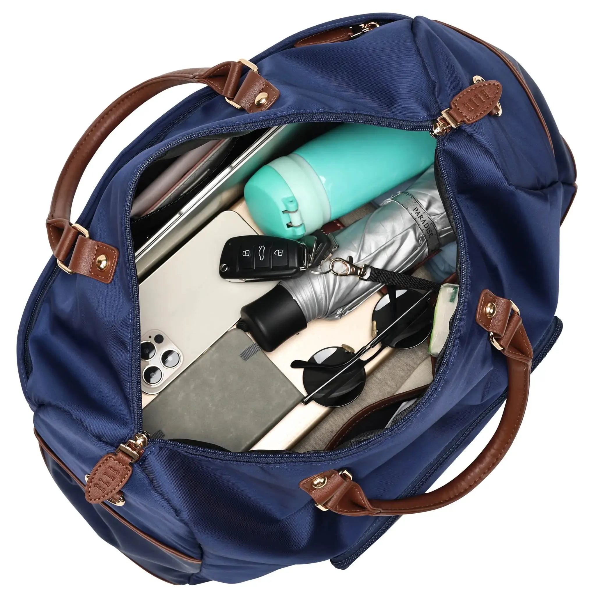 Luxe Journey 30l Twill And Vegan Leather Weekender Duffel Bag
