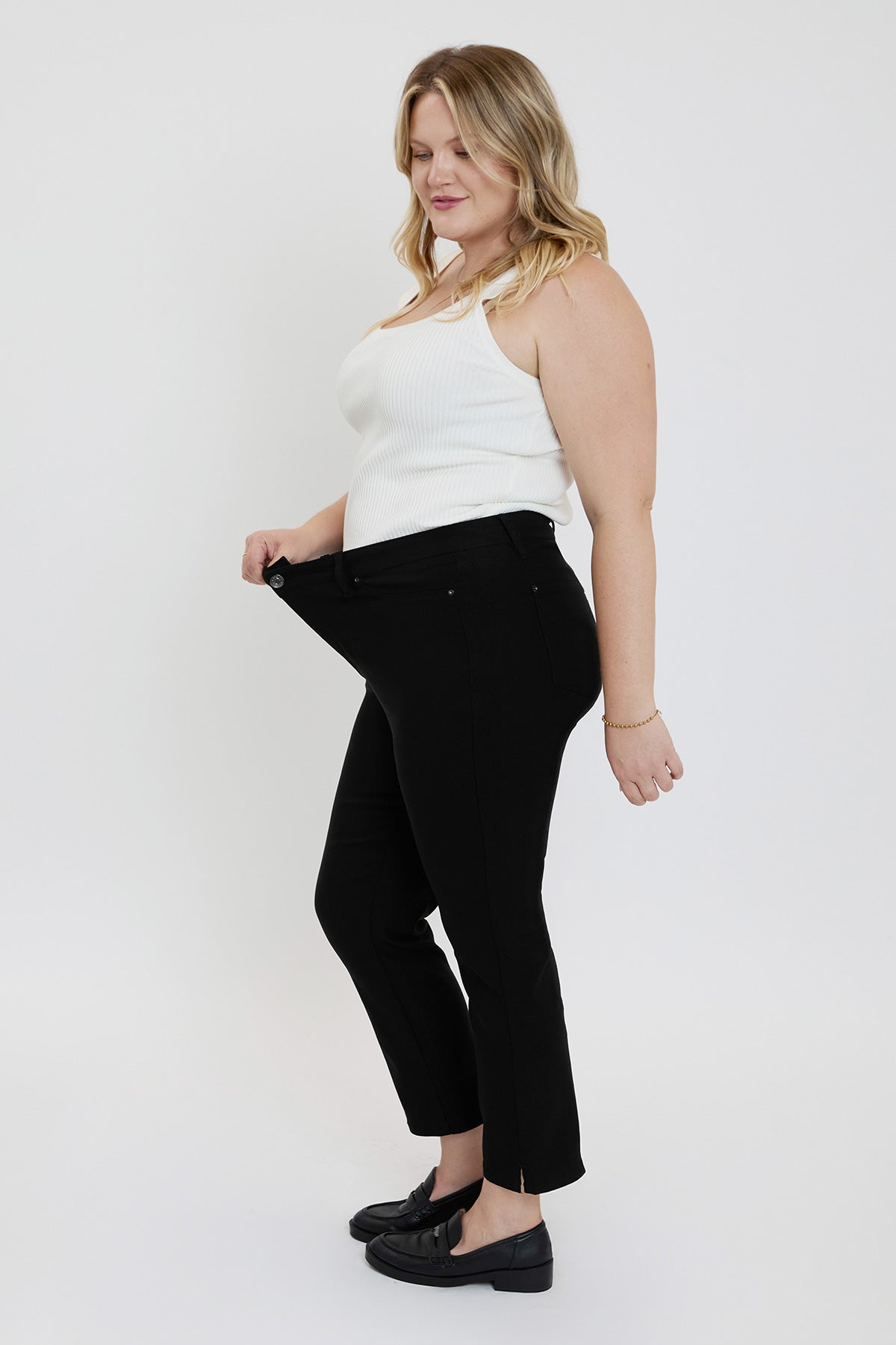 Women's Plus High Rise Hyperstretch Cropped Straight Pants