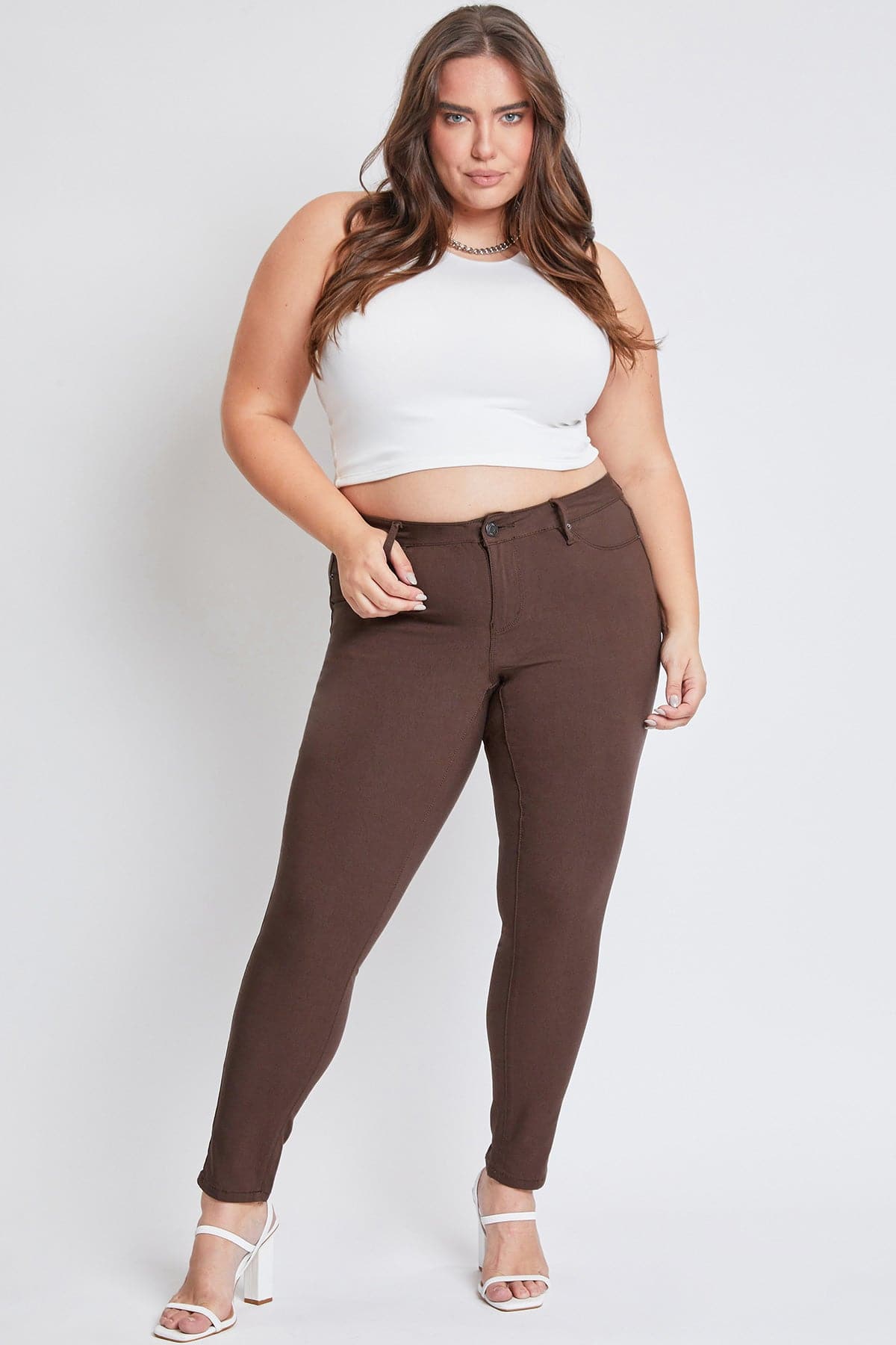 Women's Plus Mid Rise Hyperstretch Skinny Pants