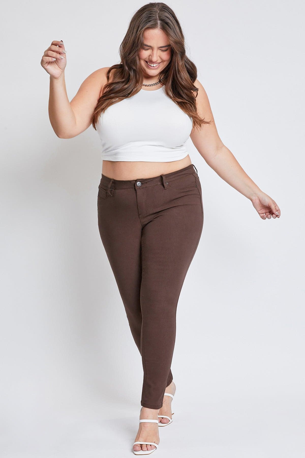 Women's Plus Mid Rise Hyperstretch Skinny Pants