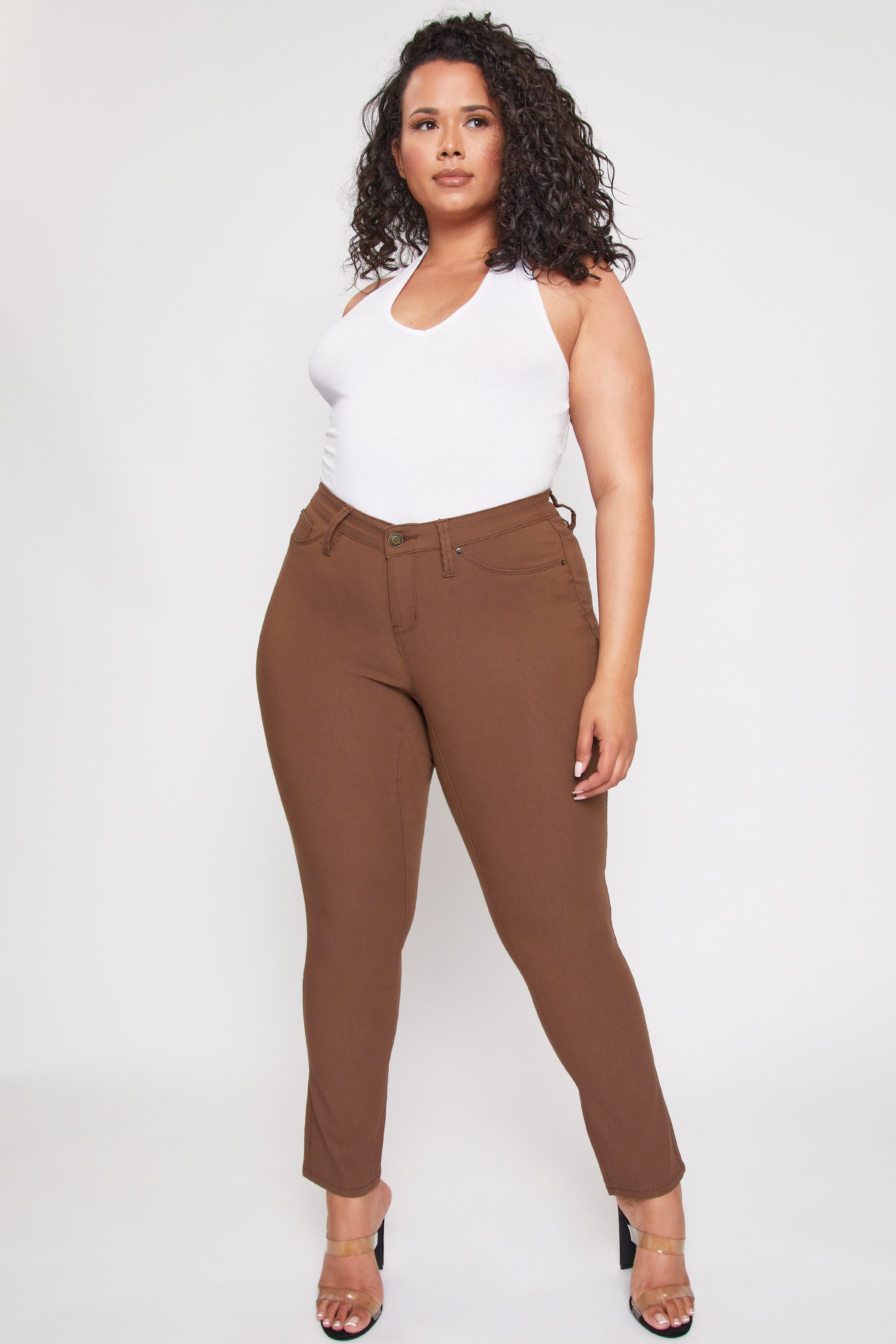 Women's Plus Mid Rise Hyperstretch Skinny Pants
