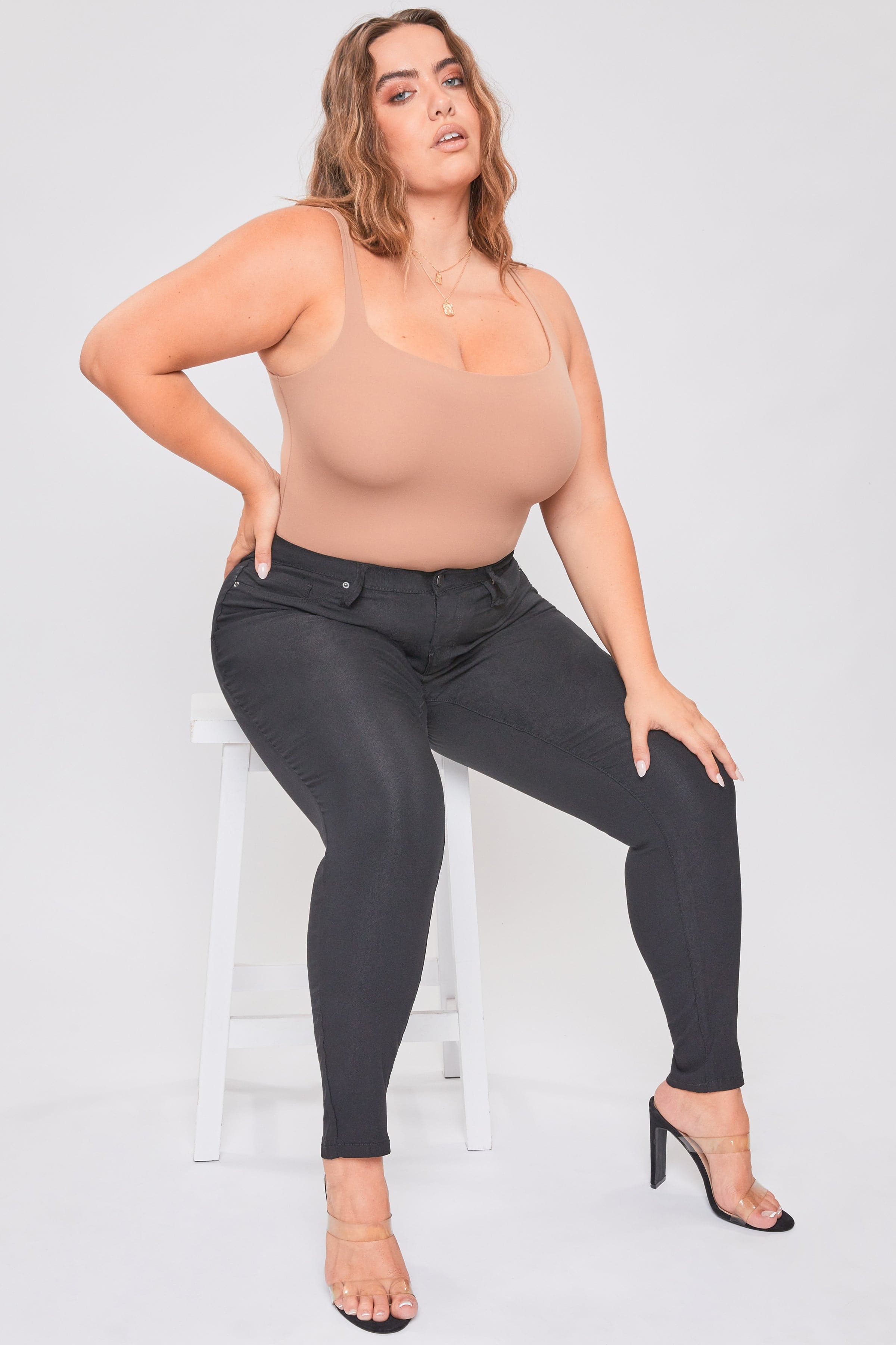 Women's Plus Mid Rise Hyperstretch Skinny Pants