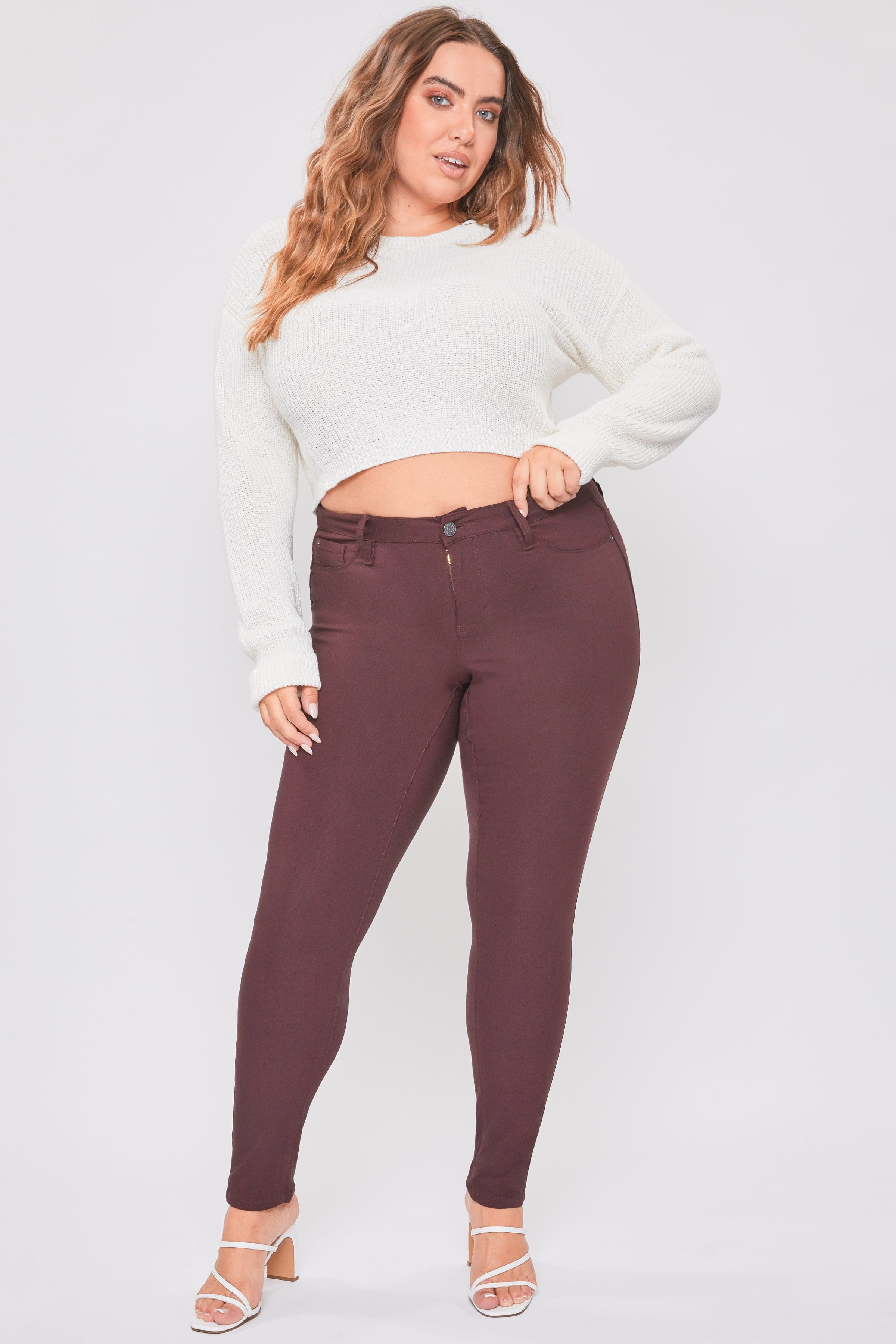 Women's Plus Mid Rise Hyperstretch Skinny Pants