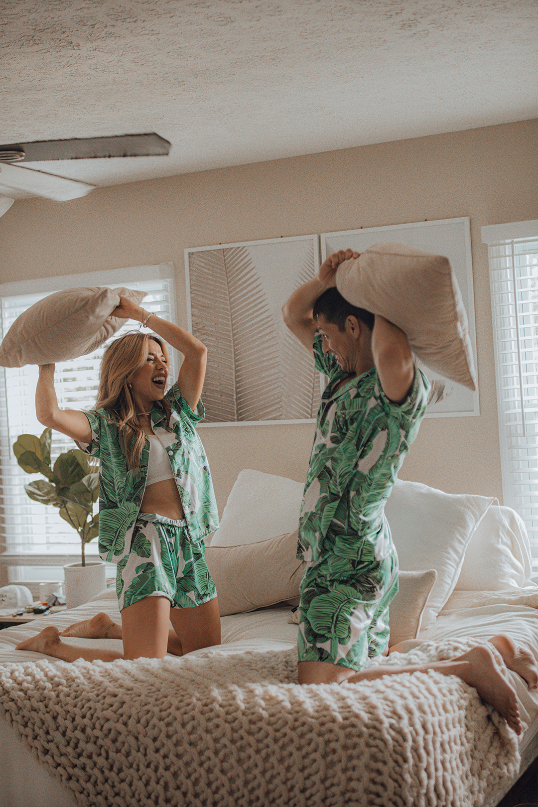 Women's Green Banana Leaf Pajamas | Includes Plus Size
