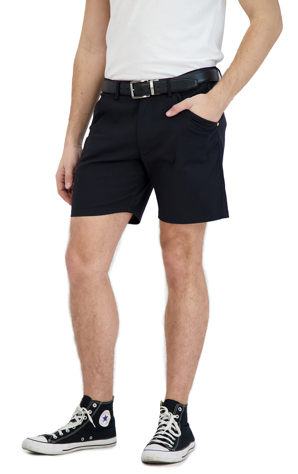 Everyday Stretch Shorts With  A Comfortable Built-in Liner - Business Casual Style- Black