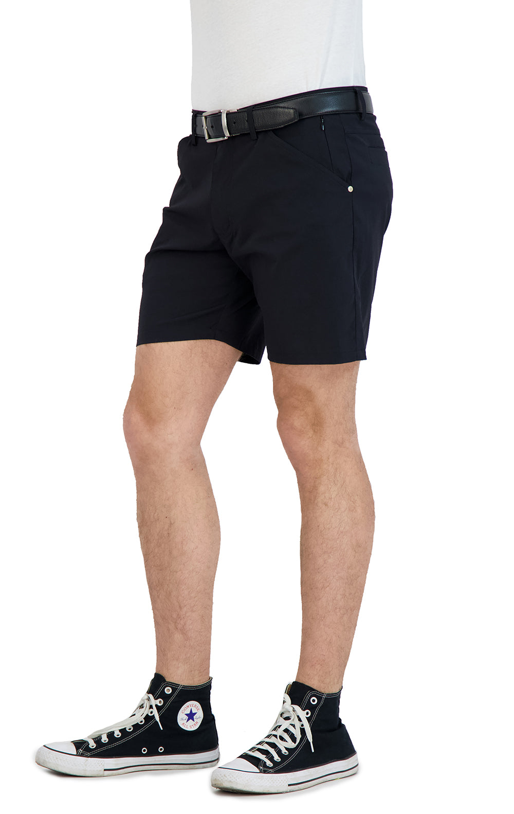 Everyday Stretch Shorts With  A Comfortable Built-in Liner - Business Casual Style- Black