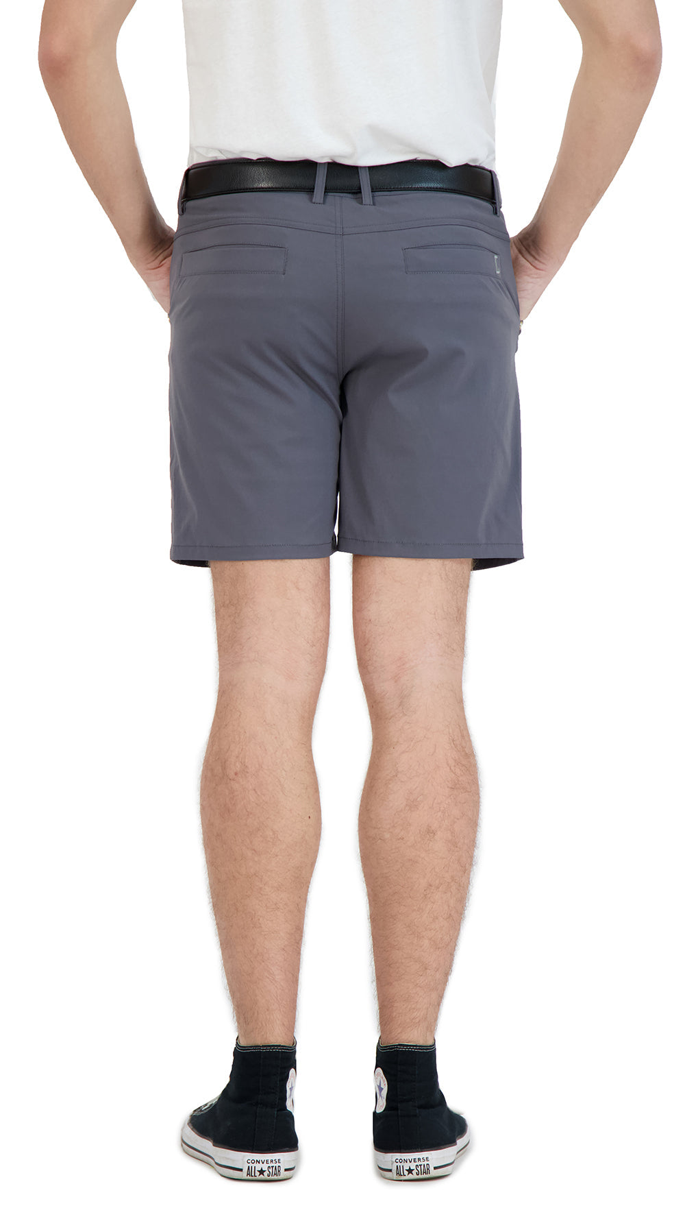 Everyday Stretch Shorts With A Comfortable Built-in Liner - Business Casual Style- Grey