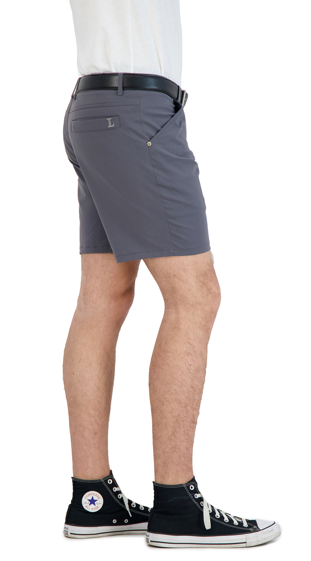 Everyday Stretch Shorts With A Comfortable Built-in Liner - Business Casual Style- Grey