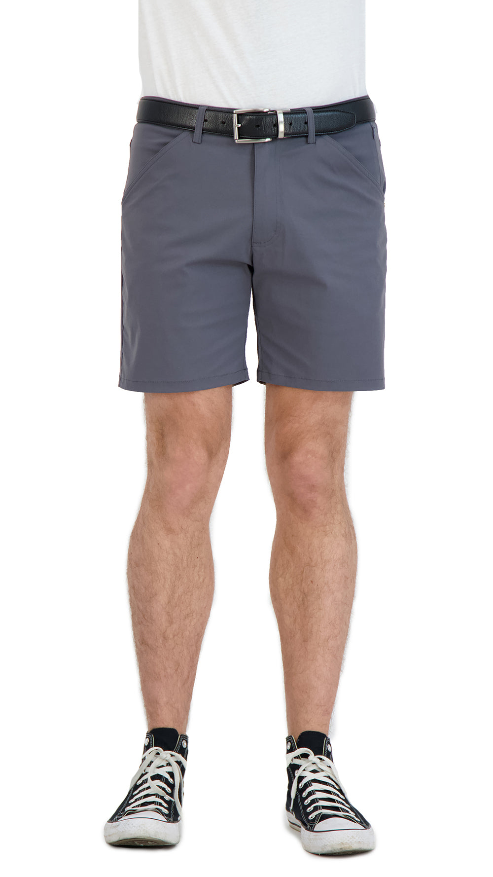 Everyday Stretch Shorts With A Comfortable Built-in Liner - Business Casual Style- Grey