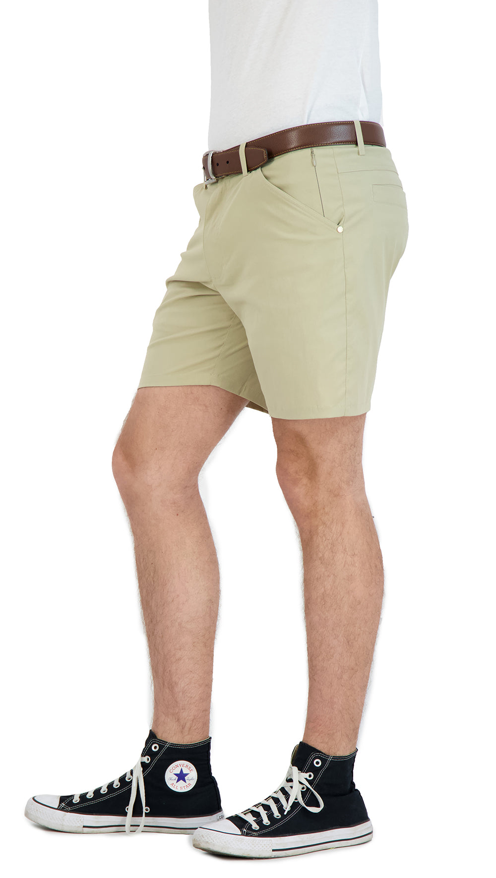 Everyday Stretch Shorts With  A Comfortable Built-in Liner - Business Casual Style- Khaki
