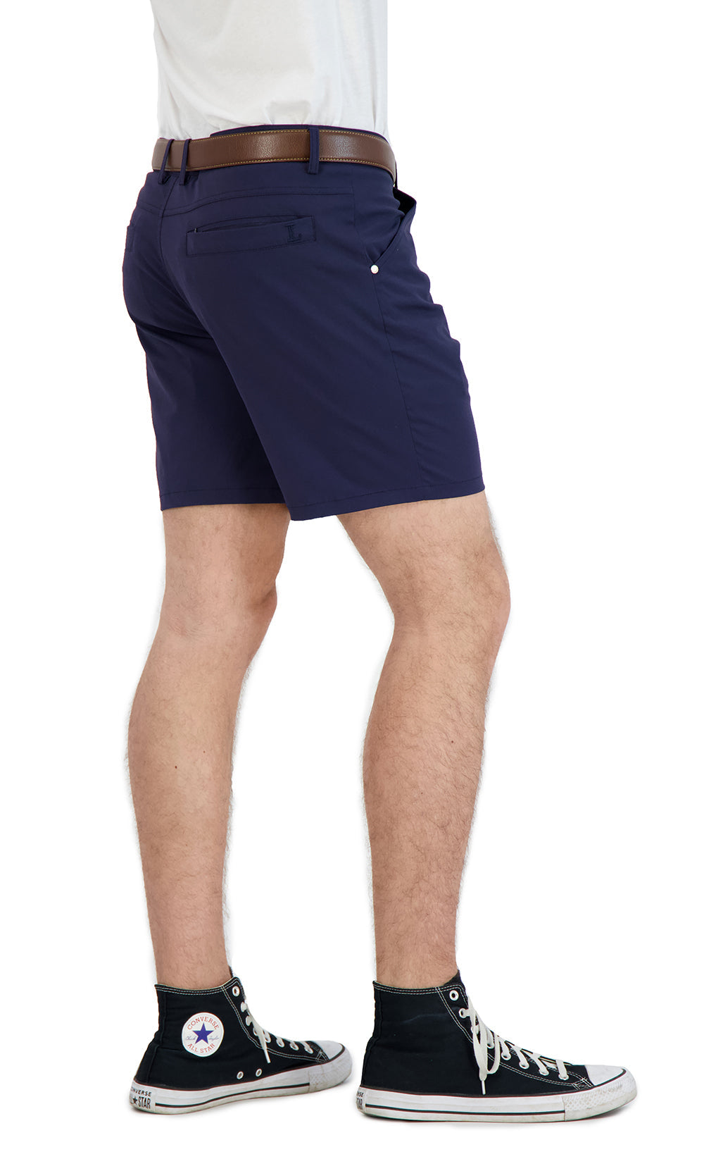 Everyday Stretch Shorts With A Comfortable Built-in Liner- Business Casual Style- Navy