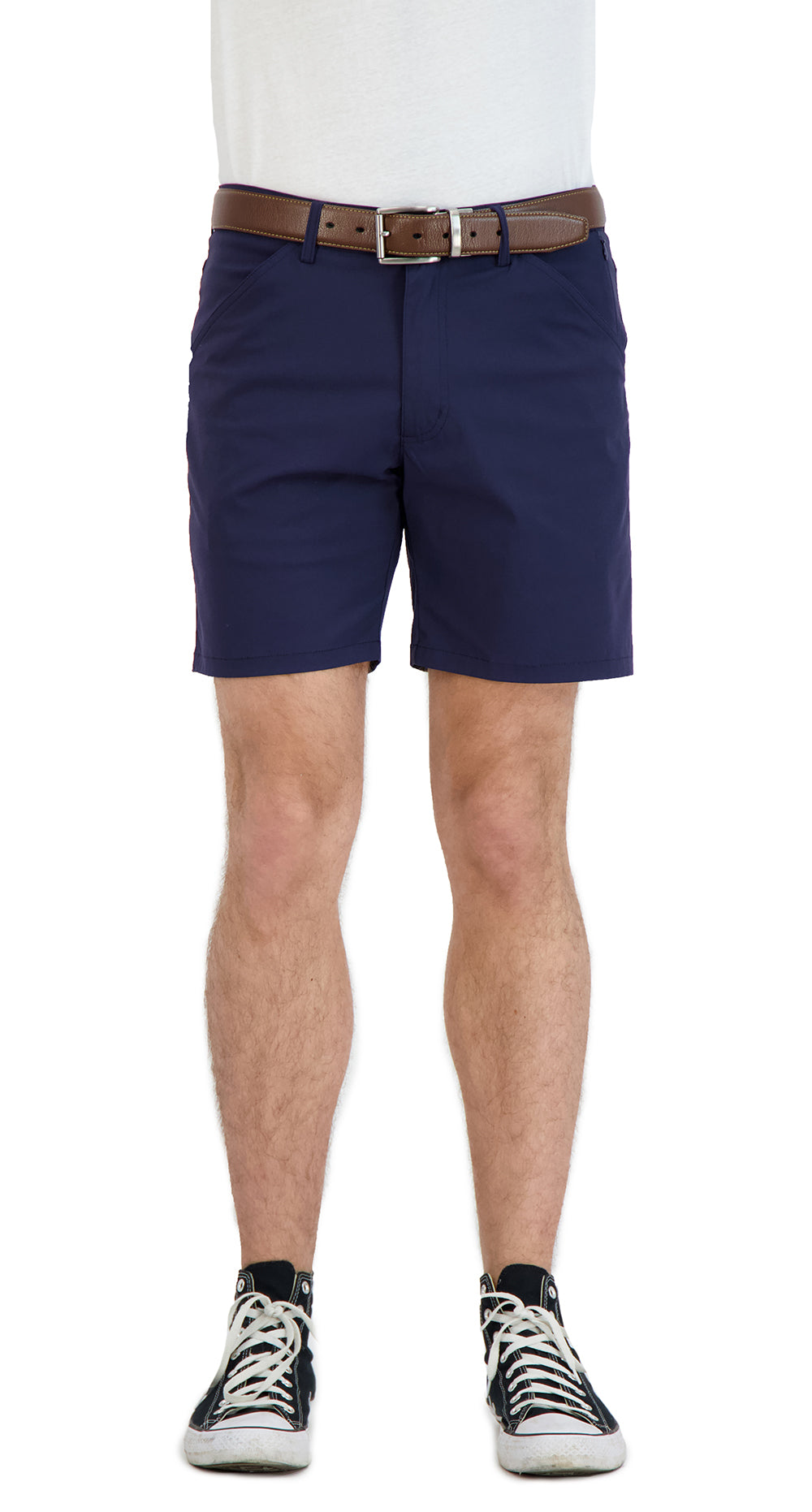 Everyday Stretch Shorts With A Comfortable Built-in Liner- Business Casual Style- Navy
